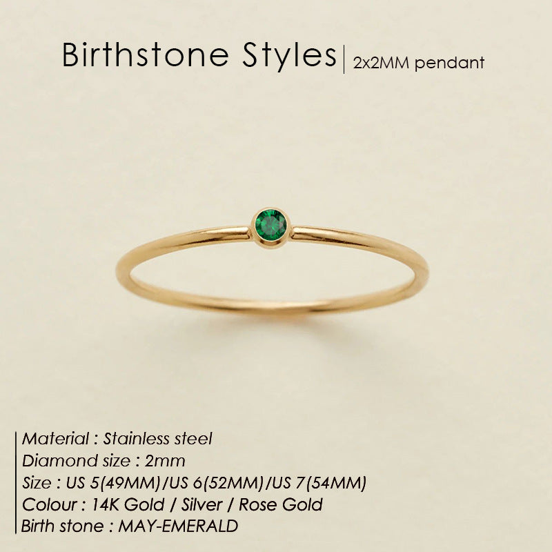 Dainty Birthstone Ring