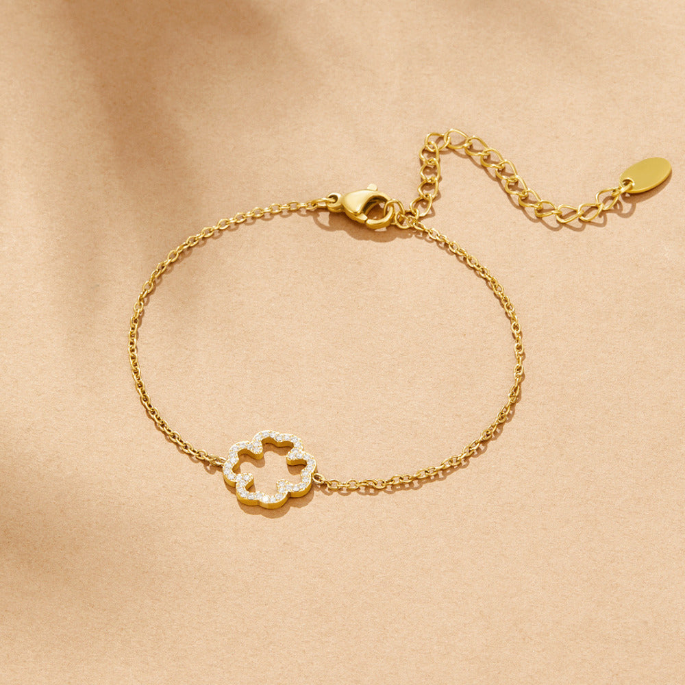 Crystal Clover Leaf Bracelet
