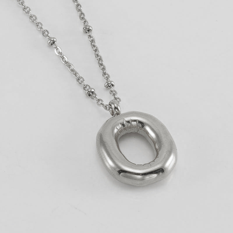 Bubble Letter Initial Necklace