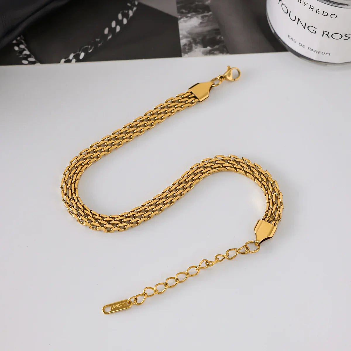 Avelie Mesh Chain Gold Anklet