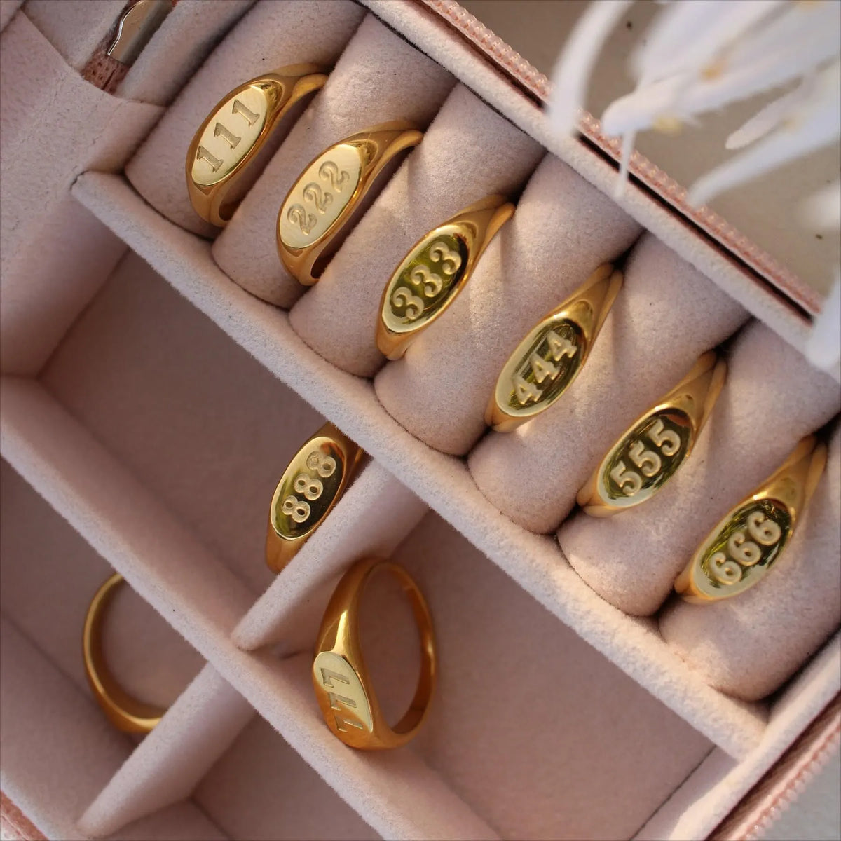 Angelica® Angel Number Signet Ring