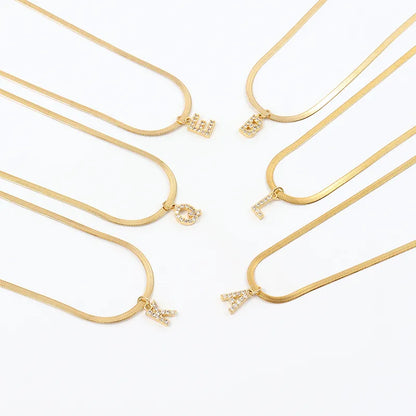 Melly® Diamond Initial Herringbone Necklace