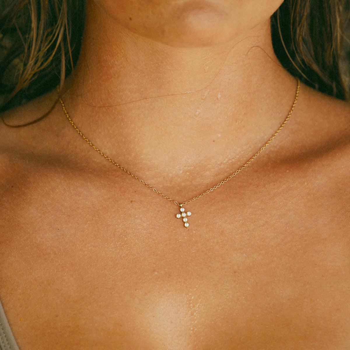 Cascade Cross Necklace