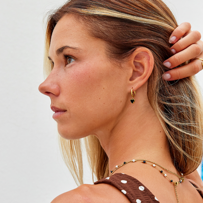 'Tainted Hearts' Hoop Earrings