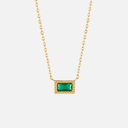 Baguette Birthstone Necklace