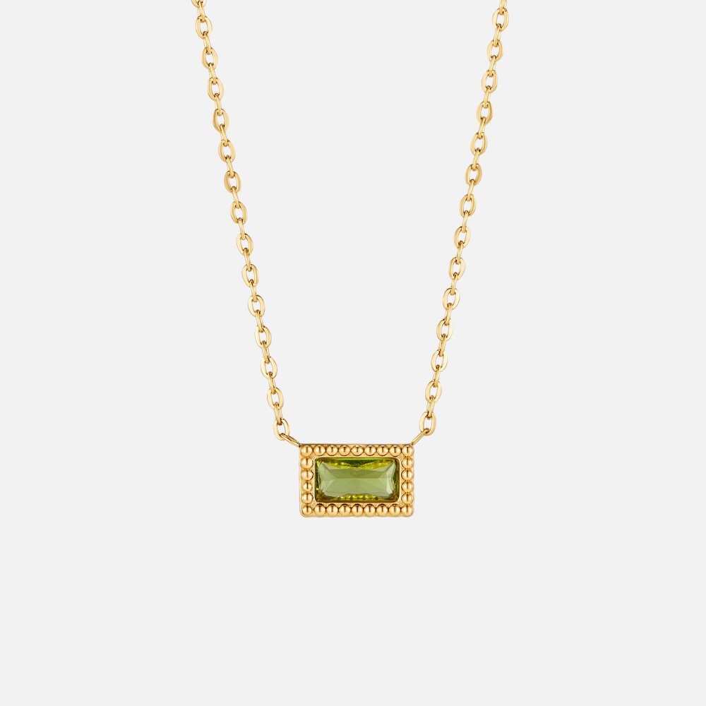 Baguette Birthstone Necklace