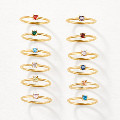 Birthstone 18K Gold Rings