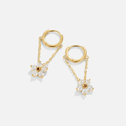 Blooming Petal Crystal Earrings