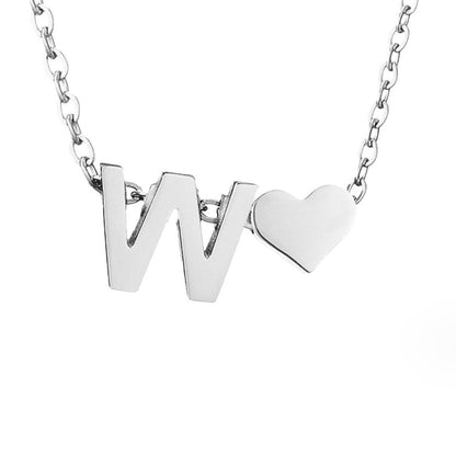 Forever Love & Letter Silver Necklace