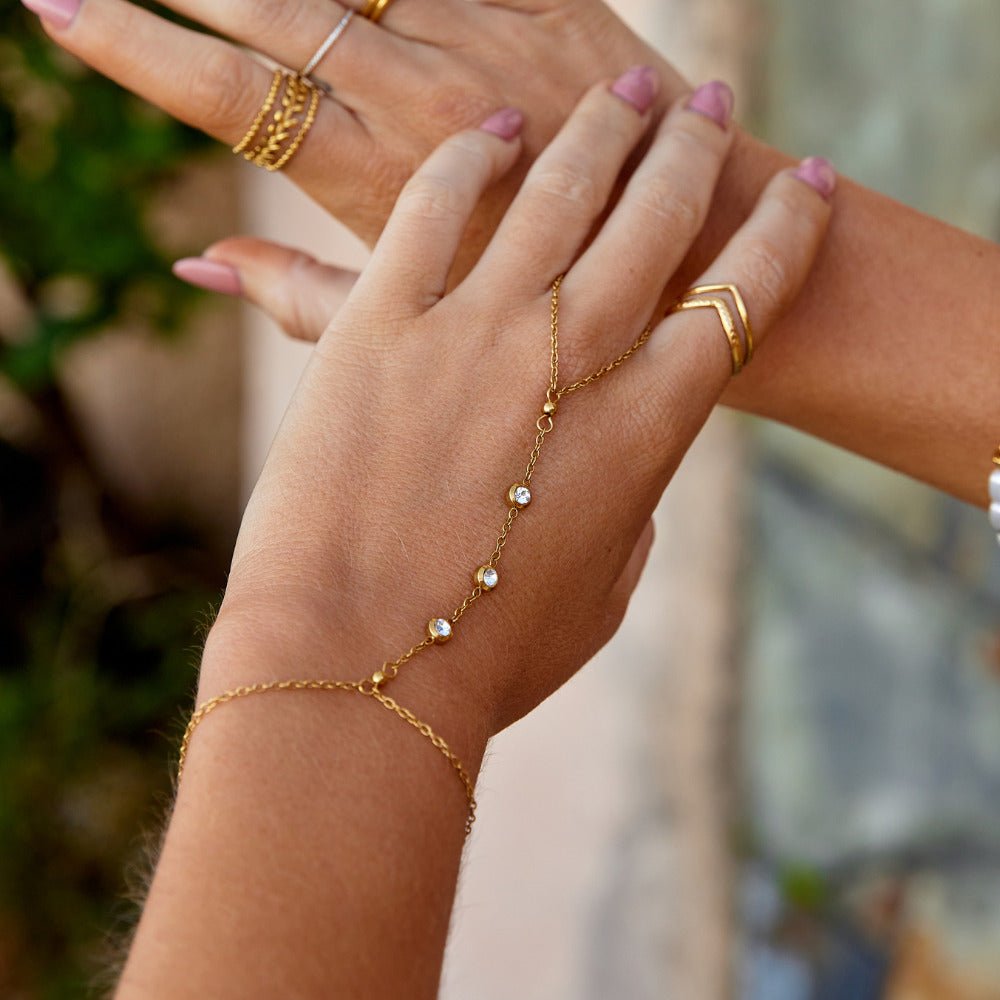 Freya Crystal Hand Chain Bracelet