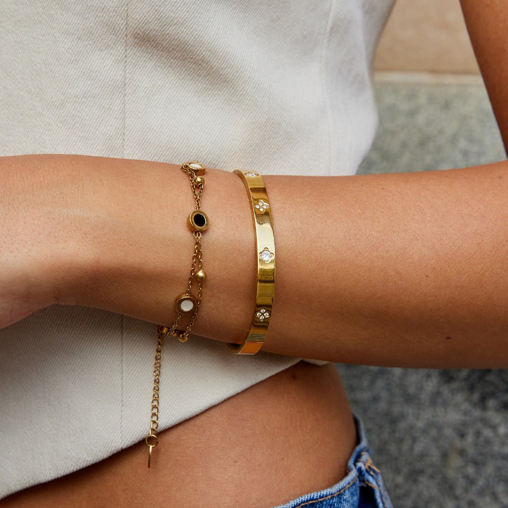 Gold Clover Bangle
