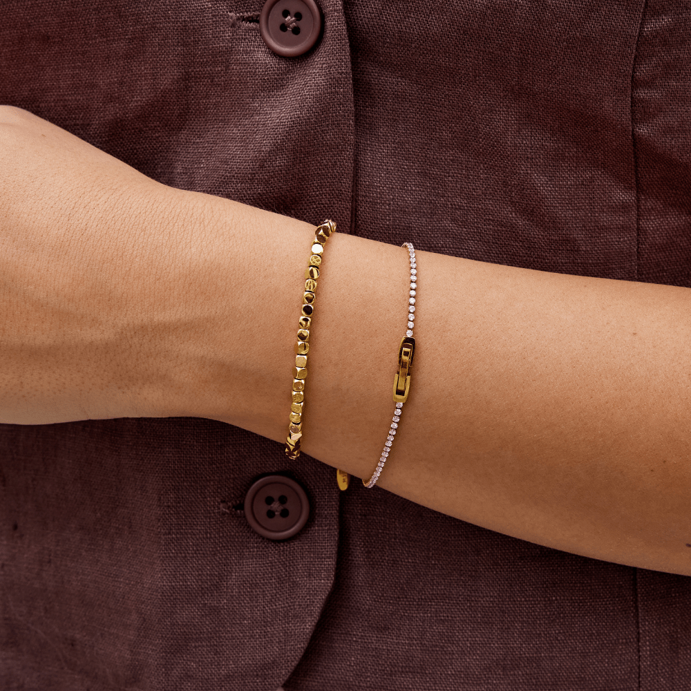 Lexi 18K Gold Cube Bracelet