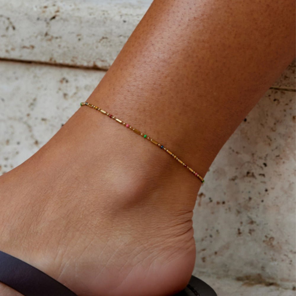 Rainbow Bead Anklet