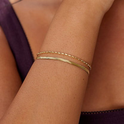 Selene Snake & Bead Chain Bracelet