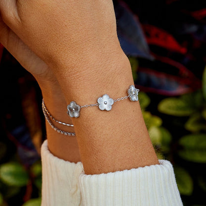 Silver Clover Bracelet