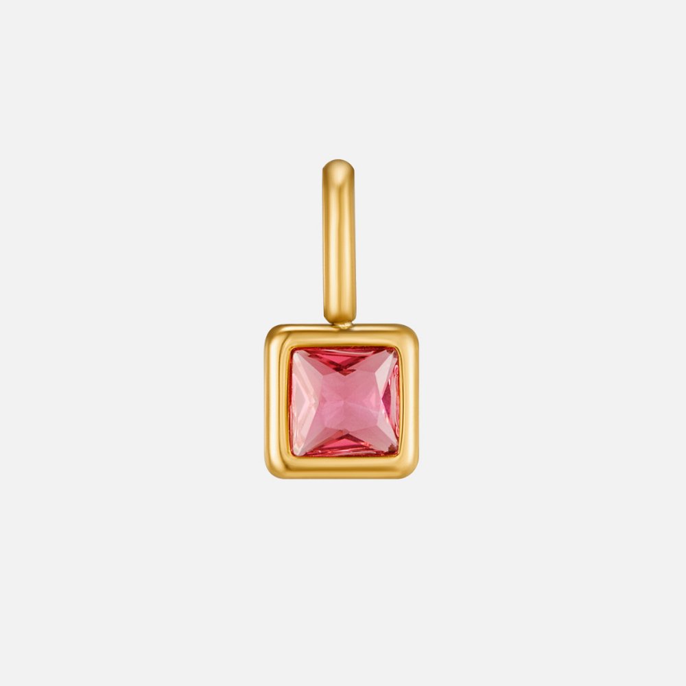 Square Pendant Birthstone Necklace