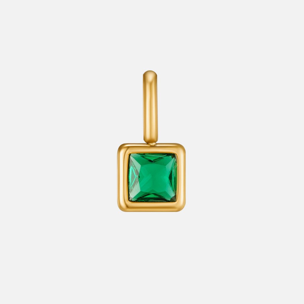 Square Pendant Birthstone Necklace
