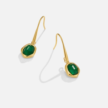 Vintage Emerald Drop Earrings